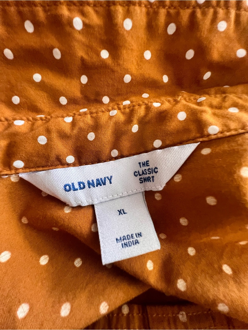 Old Navy Mustard Polka Dot Button-Down Shirt in XL - Picture 5 of 6